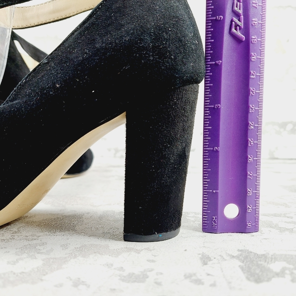 Marc Fisher Ion Black Suede Ankle Strap Pumps F578 - Picture 9 of 13
